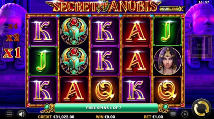 Aktivera the secret of Anubis freespins för fler spelchanser sand